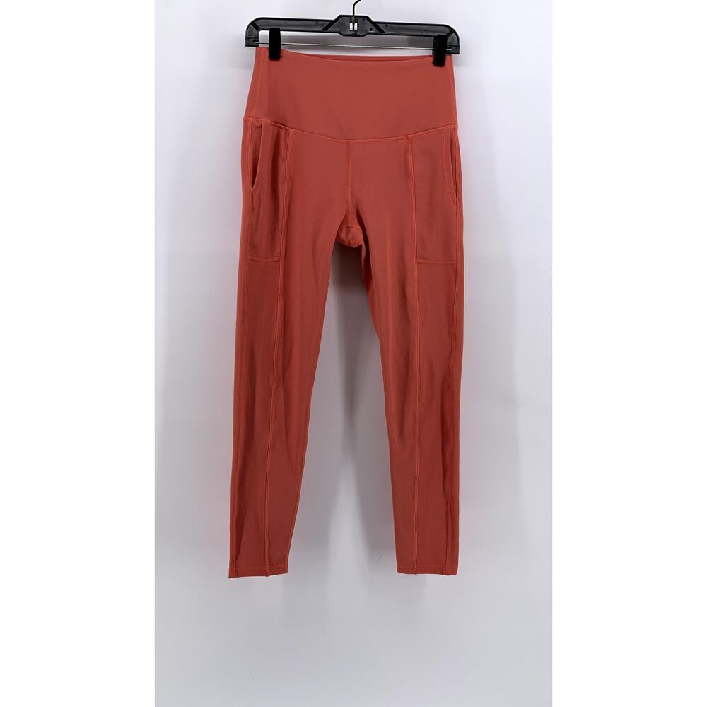 MODERN BALANCE Women's Orange RIbbed Cropped Leggings SZ L